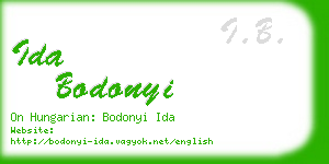 ida bodonyi business card